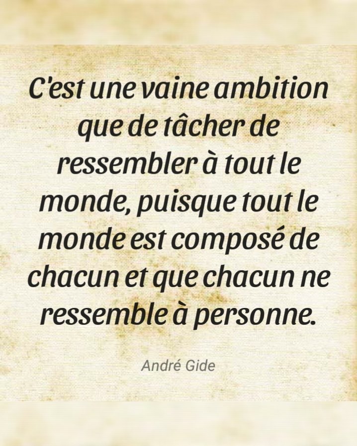 QUAND ON FAIT COMME TOUT LE MONDE, C'EST DIFFICILE DE DEVENIR QUELQU'UN ! Balayez tout ce qui vous fait de la peine